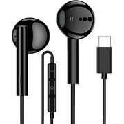 USB-C Earphone Stereo Headphones, USB Type C in-Ear Earbuds Hi-Fi Digital DAC Bass Noise Cancelling s w/h Mic &