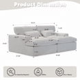 thumbnail image 2 of Corduroy Double Lounge Chaise Sofa Indoor, Oversized Upholstered Sleeper Cloud Couch, Sectional Deep Seat Loveseat for Living Room, No Assembly Required, White, 2 of 8