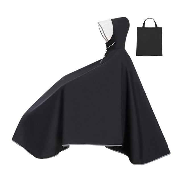 S SERENABLE Poncho de Pluie pour Vélo à Capuche Couvrant Tout le Corps Manteau de Pluie Compact Noir