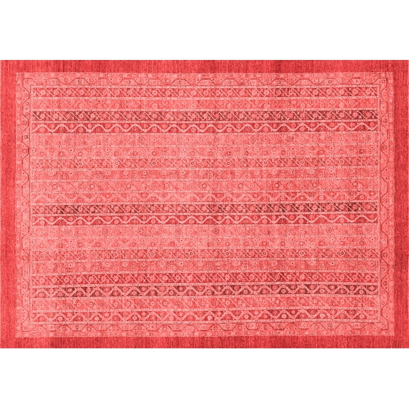 Ahgly Company Machine Washable Indoor Rectangle Abstract Red Modern Area Rugs, 2' x 3'