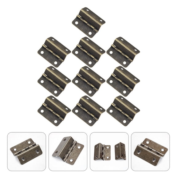 BRIGHTFUFU 10Pcs Kitchen Cabinet Hinges Golden Metal Finish Smooth Reliable Furniture Hinges
