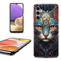 OneToughShield ® Shockproof Phone Case Compatible with Samsung Galaxy A15 5G - Cyberpunk Cat