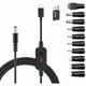 thumbnail image 1 of wonima11 Universal PD Fast Charger, USB-C to DC 5V/9V/12V/15V/20V Multi-Voltage Adapter Cable with LED Display, 11 Connectors, for Phones, Laptops, Tablets, Led Light, Lamps, Cameras, Routers, 4ft, 1 of 1