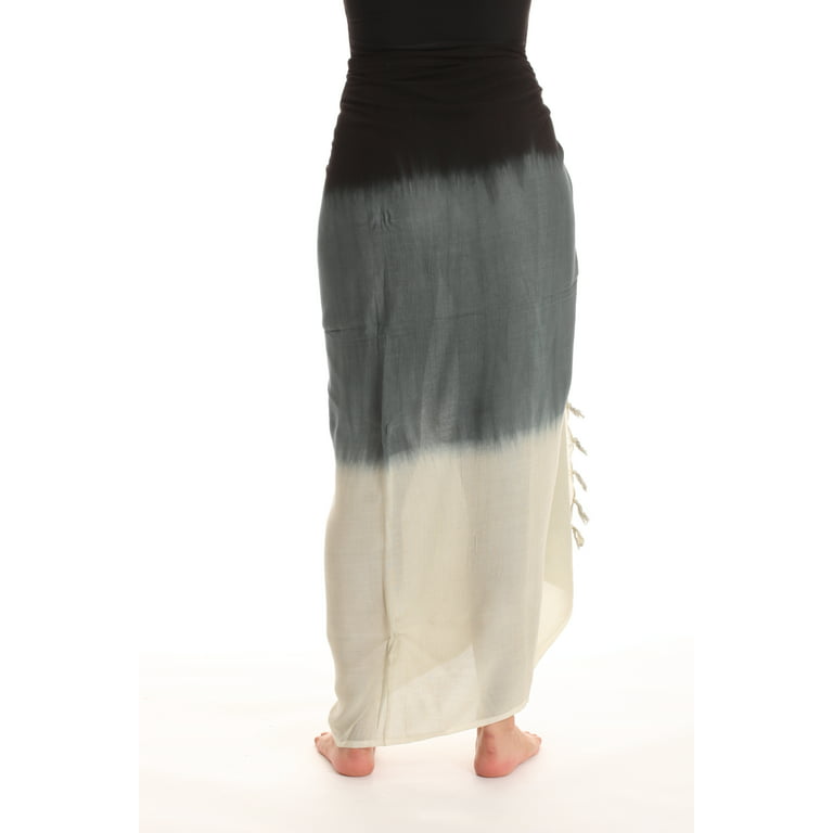 Riviera Sun Sarong Swimsuit Cover Up for Women 21978-NVY (One Size, Black -  Tie Dye) 