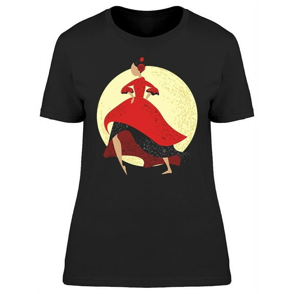 Dancer Flamenco Silhouette Draw T-Shirt Women -Image by Shutterstock, Female x-Large