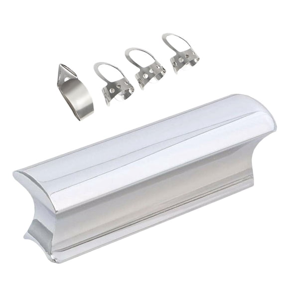 MEIBUTYUP 5-Pack Stainless Steel Guitar Slides with Picks for Tone and Smooth Bar Performance