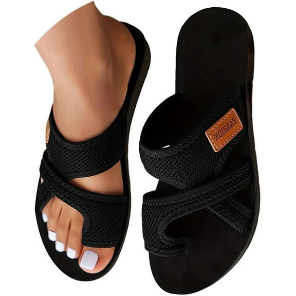 Orthopedic Sandals for Woman Summer 2025 Comfortable Breathable Slip On Flip Flops Arch Support Casual Shoes Beach Slippers