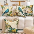 thumbnail image 3 of Spring Floral Birds Throw Pillow Covers 20x20 Set of 4,Farmhouse Pillow Cases for Bedroom Sofa Couch Decor, 3 of 6