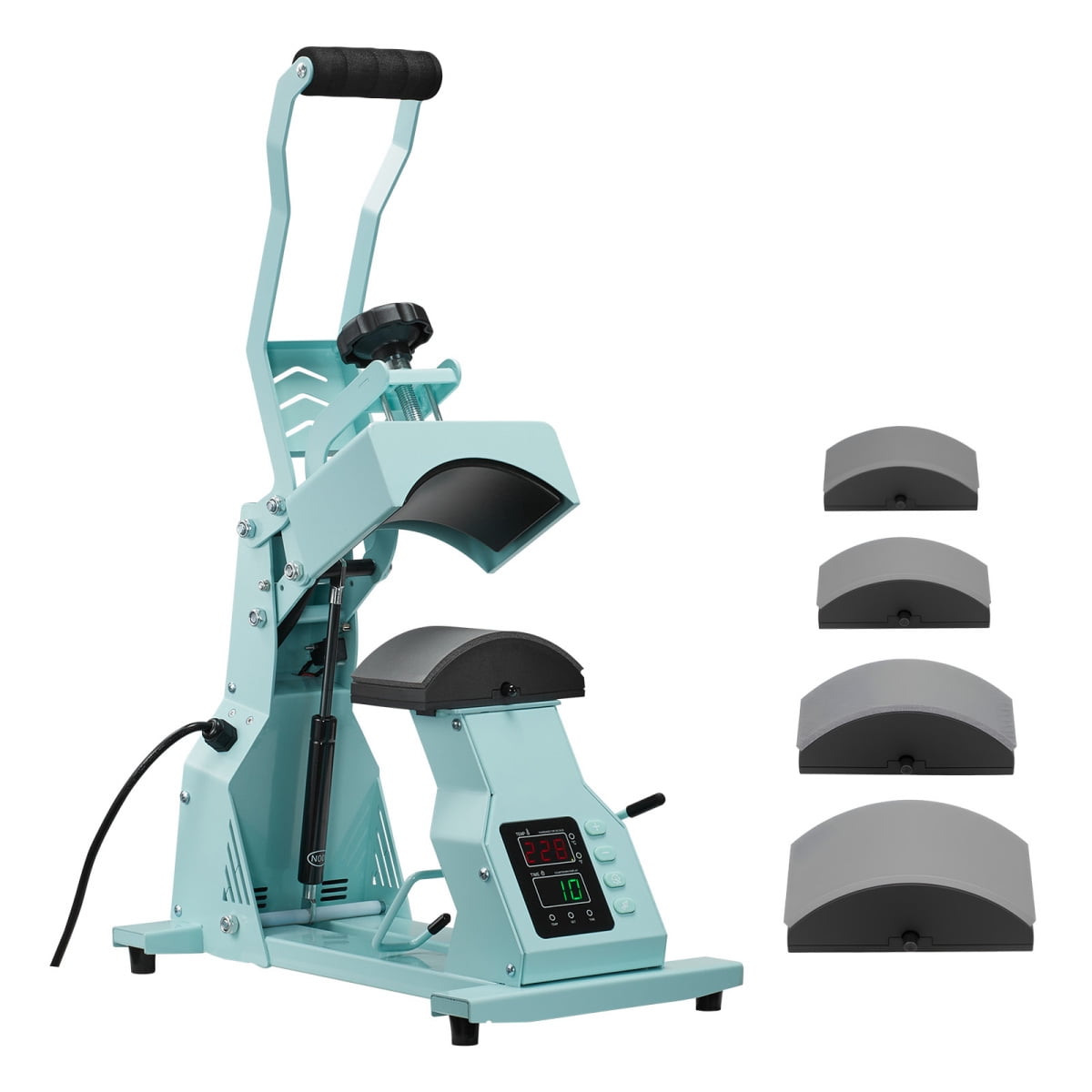 Hat Heat Press Machine For Caps With 4 Platens Green Heat Press For HTV And Heat Transfer Projects