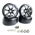 thumbnail image 3 of Walson 4 Pcs Pneus en Caoutchouc Drift avec Moyeux de Roue pour Camions RC WPL D12 Style 2, 3 of 5