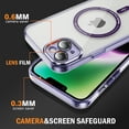 thumbnail image 4 of Dteck Trasparent Case for iPhone 15 Plus,Magnetic TPU Case Compatible with Mag Safe Shockproof Anti Yellowing Anti Slip Clear PC Cover for iPhone 15 Plus,Purple, 4 of 8