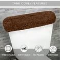 thumbnail image 4 of Home Weavers Waterford Collection Bathroom Rug 100% Cotton Fabric, Soft Absorbent, Elastic Edges, Machine Wash Dry, Toilet Tank Lid Cover for Bathroom, 10"x22" Tank Cover, Chocolate, 4 of 7