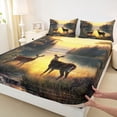 thumbnail image 4 of Erosebridal Jungle Animal Bears Full Size Sheets 4-Piece For Boys Girls,Teens Woodland Lake Wildlife Bed Sheets, 4 of 5