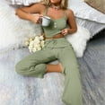 thumbnail image 6 of Women's Slim-Fitting Lace-Trimmed Camisole & Long Pants Set - Casual Breathable Loungewear, Comfort Sleepwear For St Patrick's Day Nightgown,Size:XL, 6 of 7