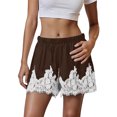 thumbnail image 2 of Women Satin Silk Lace Trim Shorts Silky Low Rise Boxer Shorts Y2k Teen Girls Cute Coquette Lounge Slip Bottoms, 2 of 5