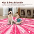 thumbnail image 5 of Whimsical Starburst Pattern Decorative Soft Area Rug, Non Slip, Stain Resistant, Washable Area Rugs for Living Room, Bedroom, Floor Covering for Cozy Spaces (Pink) 4x6ft, 5 of 6
