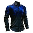 thumbnail image 4 of Mens Shirts Casual Carnival Gothic Festival Print Long Sleeve Top Dark Style Comfortable Shirt for Men Blue L, 4 of 4