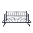 thumbnail image 4 of Metal Twin Size Daybeds, SESSLIFE Daybed with Trundle for Small Space, Modern Platform Sofa Bed for Living Room Office, Small Space Furniture Bed Frame No Box Spring Needed, Black, X2711, 4 of 13