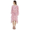thumbnail image 4 of Moomaya WoMen's Short Hoodie Kaftan Loose Tunic Kimono Sleeve Mini Beach Cover Up Dress, 4 of 7
