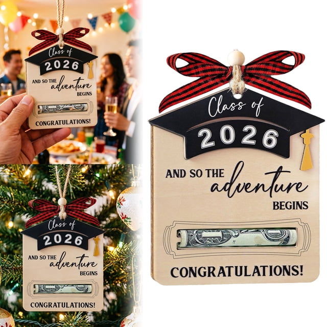 Tong Graduation Holder Wooden Keepsake For Graduate With Card And Envelope Pocket