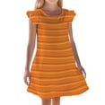thumbnail image 2 of REDARER Girls Striped Flutter Sleeve Dress, Soft Cotton Casual Nightgown for Summer Loungewear & Home Wear,9-10 Years, 2 of 3