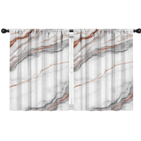 Blackout Kids Curtains,White Marble Copper Line Pattern Childrens Insulated Curtains Set Of 2,Bedroom Essentials,Toddler Room Decor 42"x54"