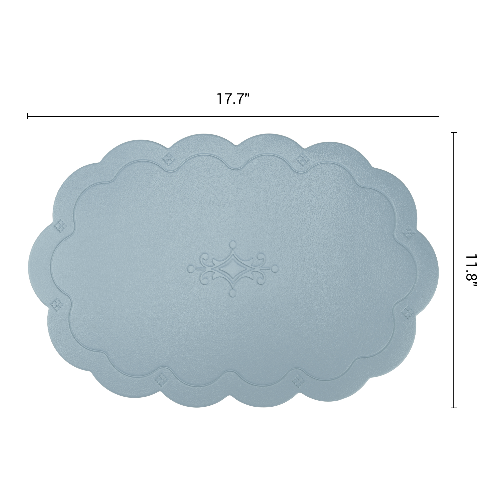 Unique Bargains Set of 6 Leather Waterproof Placemats for Kitchen Dining Table Blue