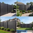thumbnail image 3 of 6 ×6 Ft Privacy Fence, Outdoor Wood Plastic Composite Fence, Waterproof Security Barriers Fencing (Gray with 1 Post), 3 of 9