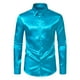 thumbnail image 1 of Blusa y camisa de manga larga con cuello vuelto para hombre, estilo casual, a la moda, de un solo color, con botones y cuello vuelto, blusa de manga larga para hombre., 1 of 8