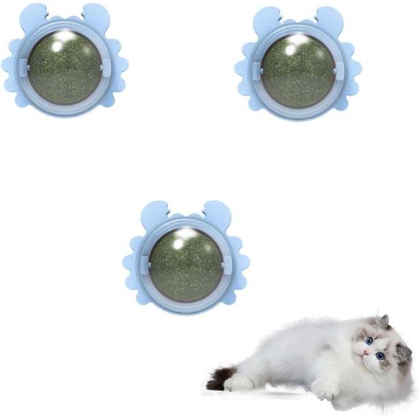 Bola giratoria de hierba gatera, burbujas de hierba gatera, bolas de hierba gatera, juguetes interactivos para gatos felices, juguete para la dentición de gatos para eliminar bolas de pelo, juguetes c