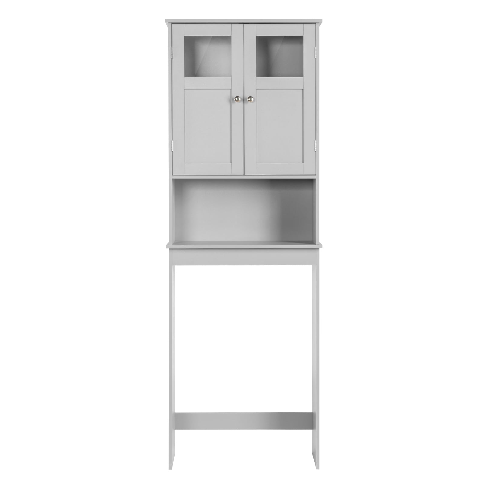 2-Door 3-Tier Toilet Cabinet MDF Melamine-Faced Bathroom Vanity, Grey 23.23*8.66*66.93in