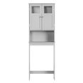 thumbnail image 2 of 2-Door 3-Tier Toilet Cabinet MDF Melamine-Faced Bathroom Vanity, Grey 23.23*8.66*66.93in, 2 of 15