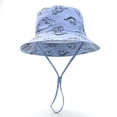 thumbnail image 3 of Sombrero de pescador para niños de primavera y verano, con estampado de dinosaurio de dibujos animados, sombrero de sol para bebés, sombrero de lavabo con protección solar para niños de ala, 3 of 6