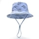 thumbnail image 4 of Sombrero de pescador para niños de primavera y verano, con estampado de dinosaurio de dibujos animados, sombrero de sol para bebés, sombrero de lavabo con protección solar para niños de ala, 4 of 5
