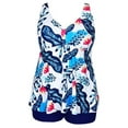 thumbnail image 1 of HAWEE Womens Plus Size Tankini Swimsuits with Shorts Two Piece Bathing Suit Floral Printed Swimwear, 1 of 5