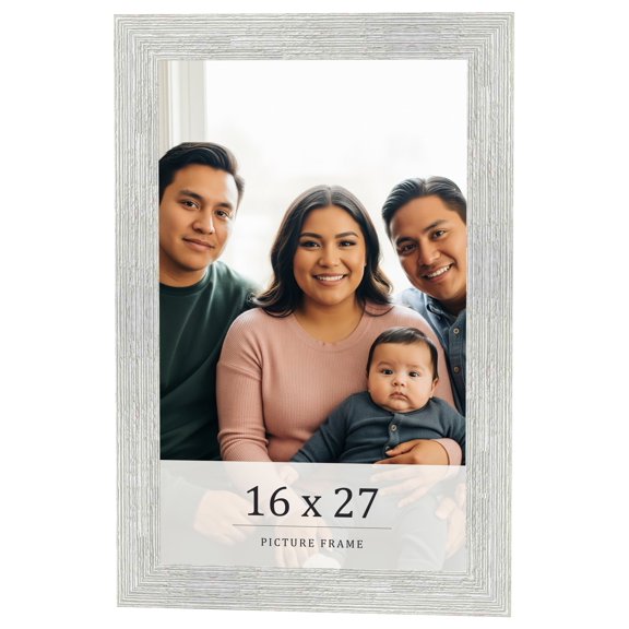 16x27 Frame White Real Wood Picture Frame Width 1.5 inches | Interior Frame Depth 0.5 inches | Barn