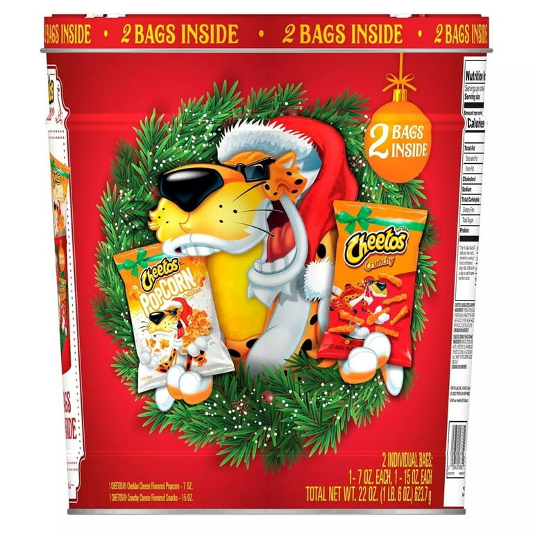 Cheetos Popcorn and Crunchy Holiday Tin (22 Ounce) 