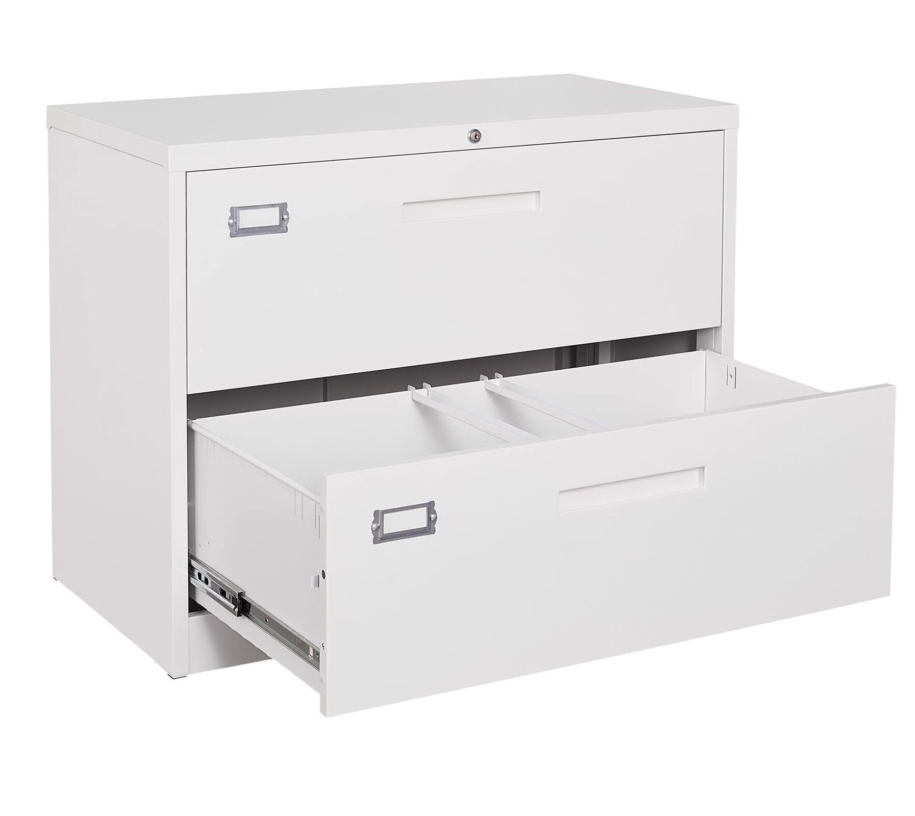 Lockable Home Office Cabinet with 2 Keys for Legal and Letter Size 3 Drawer Lateral File Cabinet White Metal Lateral Filing Cabinet with 6 Adjustable Hanging Bars 