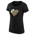 thumbnail image 2 of Women's G-III 4Her by Carl Banks Black Green Bay Packers Heart Graphic Fitted T-Shirt, 2 of 5