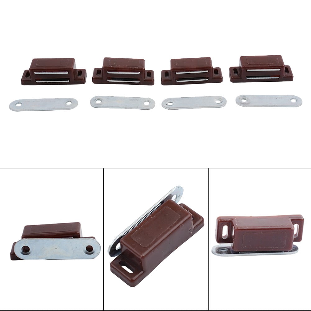 4X Magnetic Catch Cupboard Door Latch White Cabinet Catch Magnet with Screws