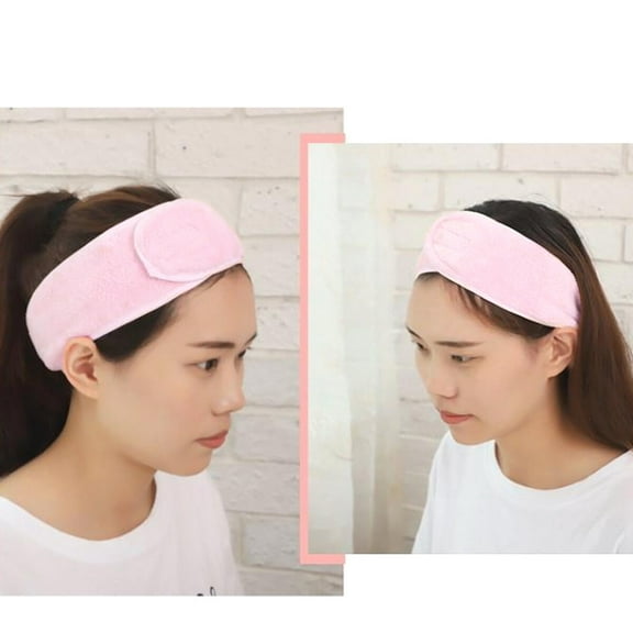 LULULION Face Care Headband Cloth Pink 1Pack Stretchable for Shower Use