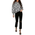 thumbnail image 3 of Women Valentine's Day Sweater Trendy Heart Lips Print Y2k Knit Sweater Crewneck Kawaii Sweater Fall Winter Harajuku Sweater (Black, M), 3 of 7
