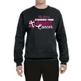 thumbnail image 2 of Wild Bobby My God is Stronger Than Breast Cancer Paint Splatter Cross Breast Cancer Awareness Unisex Crewneck Sweatshirt, Black, Small, 2 of 6
