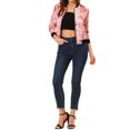 thumbnail image 3 of INSPIRE CHIC Women's Bomber Jacket Slim Fit Lightweight Zip Up Jacket M Pink, 3 of 7