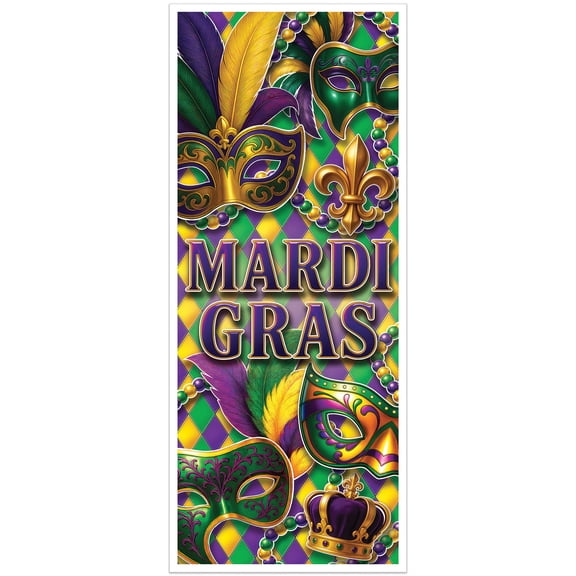 Mardi Gras Door Covers, 6' x 30", Pack of 3