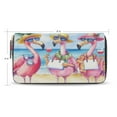 thumbnail image 2 of Qxltty Traveling Flamingos Women's Leather Wallet Fashion Retro Multi Card Holder with Cell Phone Pocket Mothers Day Gifts, 2 of 6