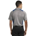thumbnail image 2 of Sport-Tek ST665 Mens Heather Colorblock Contender Polo T-Shirt, Vintage Heather & True Royal - 3XL, 2 of 6