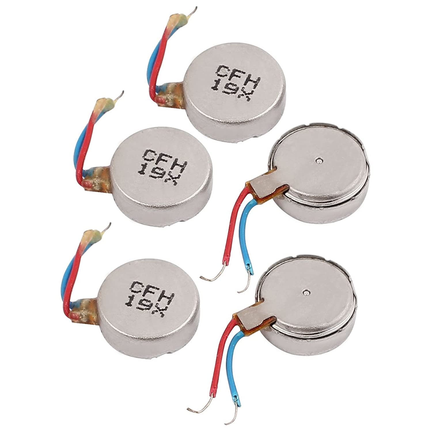 uxcell 5Pcs DC3V 12000RPM Mobile Phone Vibrating Motor Flat Coin