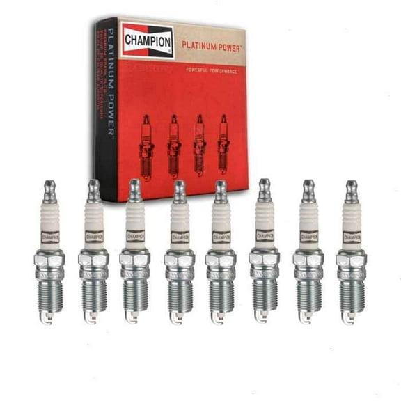 8 pc Champion Platinum Spark Plugs compatible with Chevrolet Suburban 5.3L V8 2014