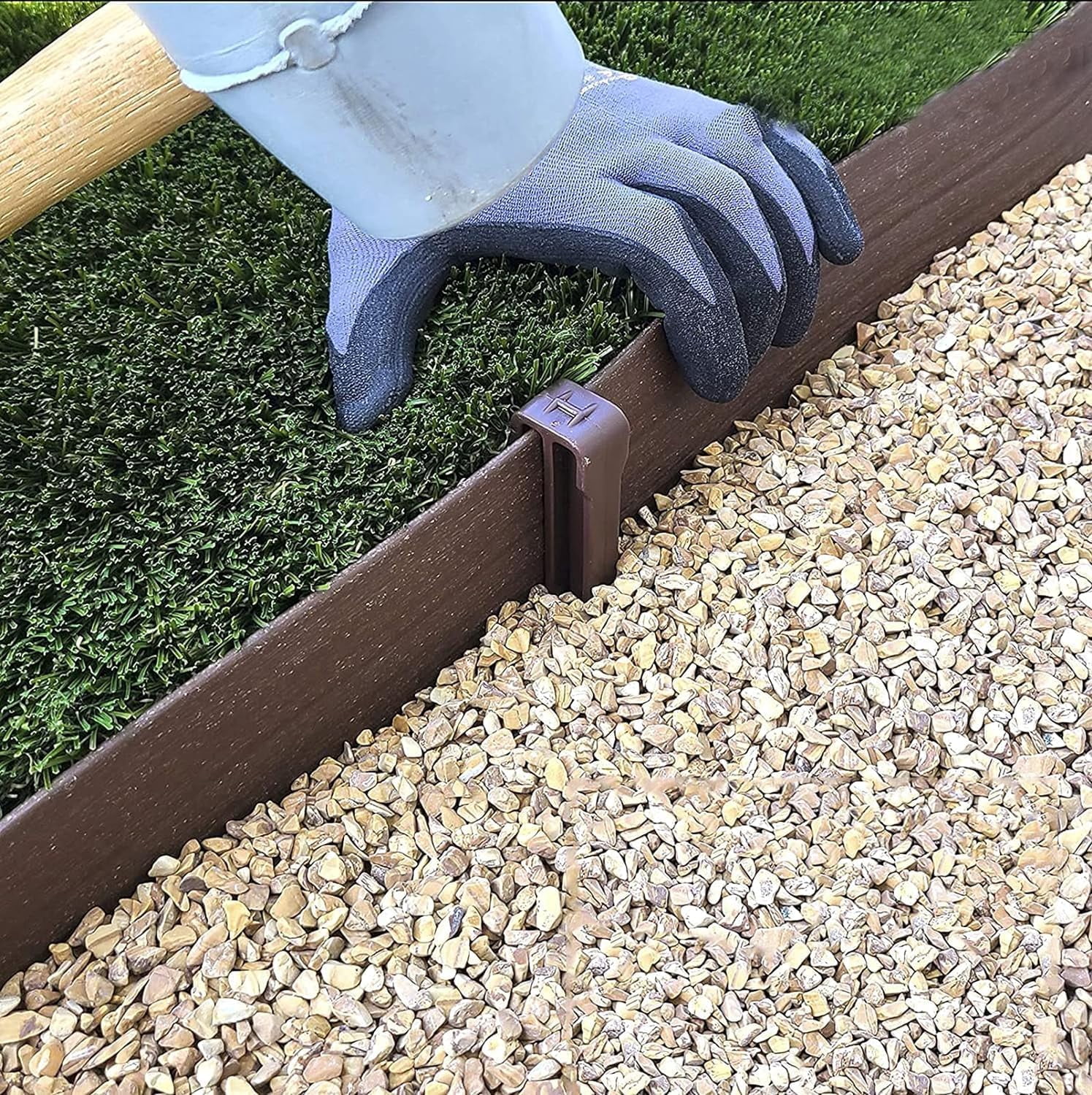 16 Pack Garden Landscape Stakes 10 inch Heavy Duty Plastic Stakes Tent Stakes Anchoring Spikes for Edging Terrace Board and Christmas Inflatables Garden Decorations Nails Brown